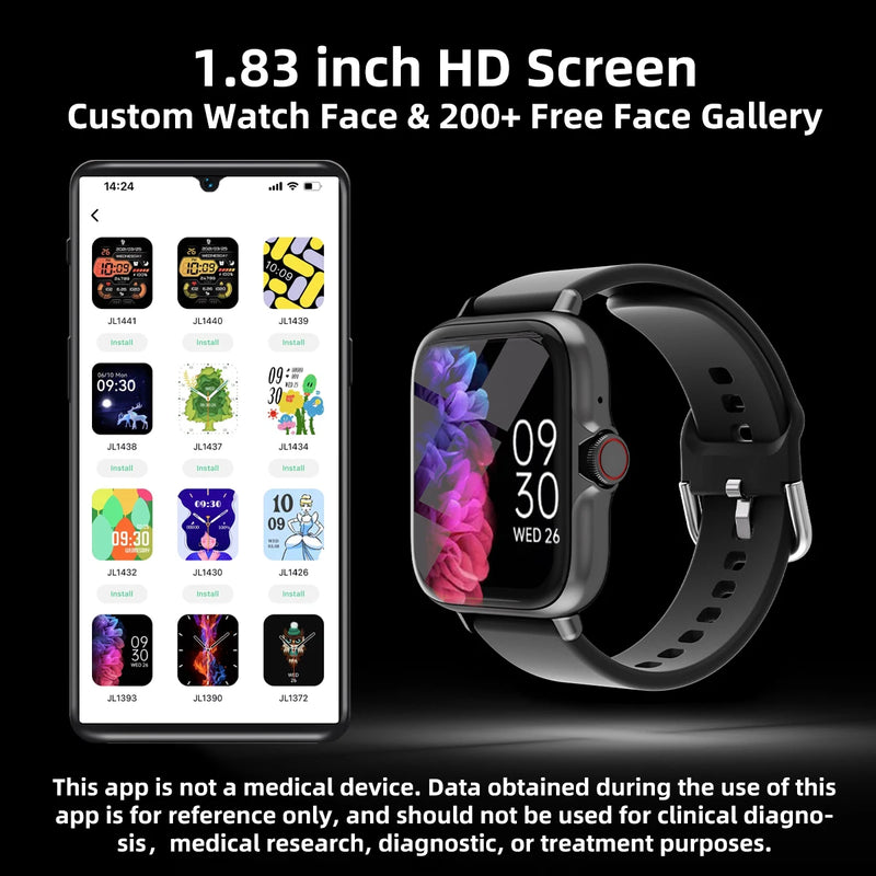 Y68 Sports 1.83'' HD Multifunctional Alexa Built-in Smart Watch (Iphone/Android) | OPUYYM®