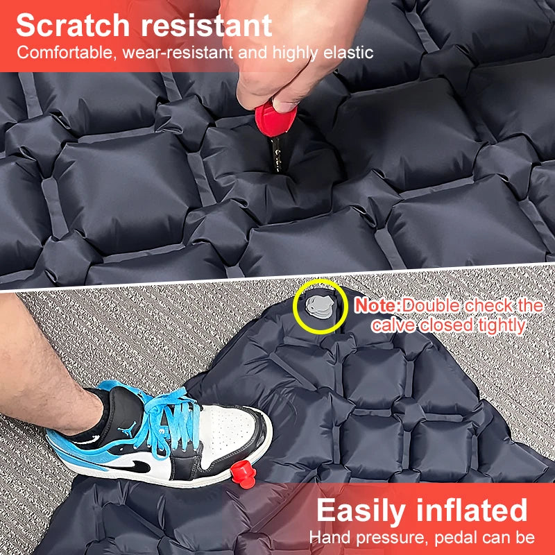 Ultralight Inflatable Sleeping Mat with Built-in Foot Pump & Pillow | PACOONE® - Style Plaza