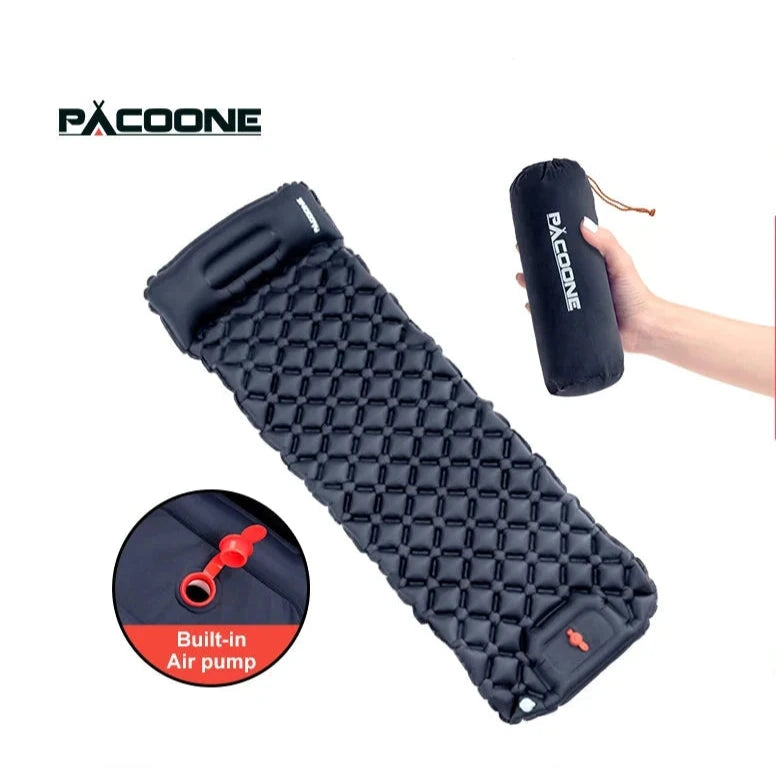 Ultralight Inflatable Sleeping Mat with Built-in Foot Pump & Pillow | PACOONE® - Style Plaza