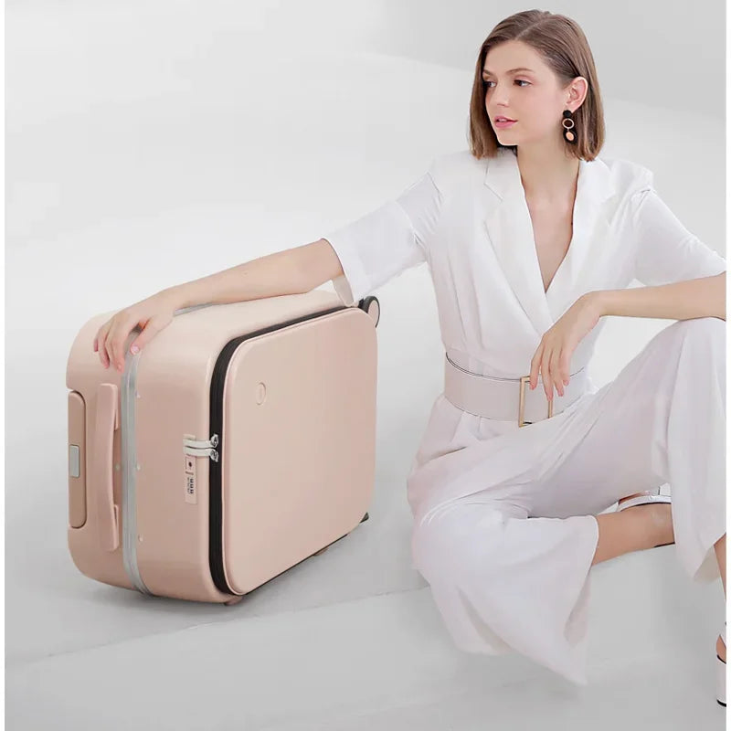 Luxury Design Wide Handle Rolling Travel Suitcase | Mixi© - Style Plaza