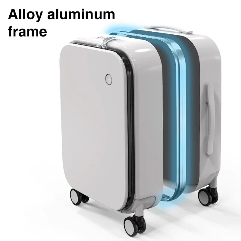 Luxury Design Wide Handle Rolling Travel Suitcase | Mixi© - Style Plaza