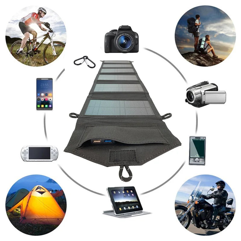 500W Portable/Foldable Polysilicon Solar Panel USB Charger | Luxuglow℗ - Style Plaza