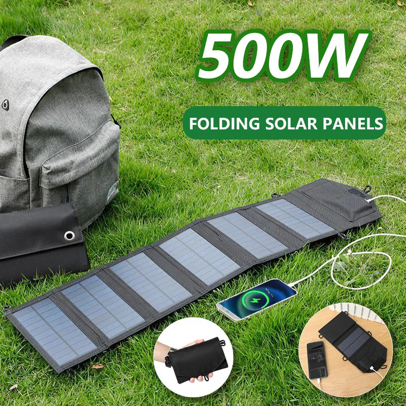 500W Portable/Foldable Polysilicon Solar Panel USB Charger | Luxuglow℗ - Style Plaza